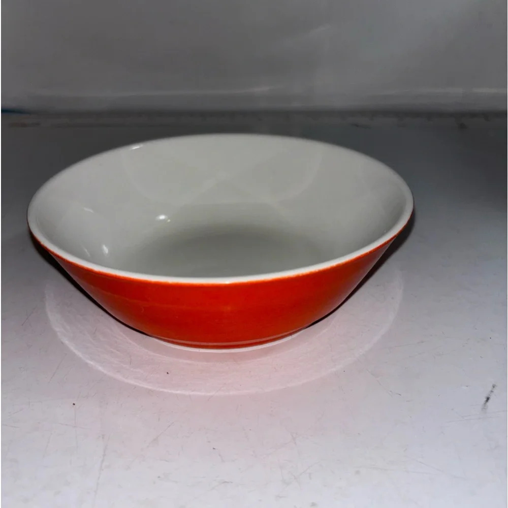 Vintage Royal Doulton orange and white fine china bowl serving dish